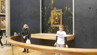 Fransa'da aktivistler Mona Lisa tablosuna orba frlatt