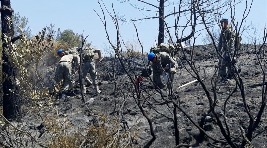 Hatay'da komandolar yang�n s�nd�r�yor