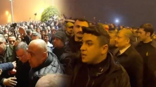 Hatay'daki anmada Fahrettin Koca ve Lütfü Savaş protesto edildi