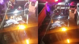 İnşaat çukuruna devrilen araç kamyonun kasasına girdi