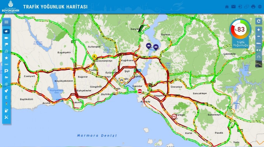 stanbul trafii kilitledi