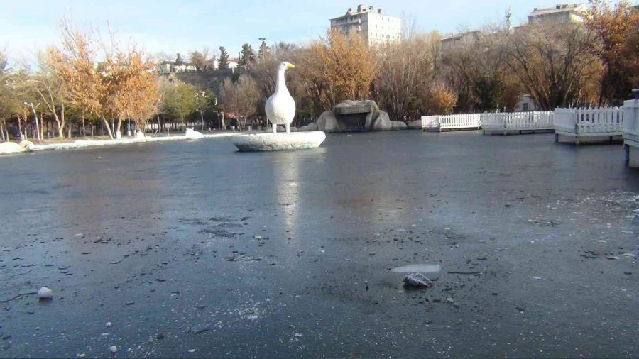 Kars'ta s�s havuzlar� dondu, ara�lar buz tuttu