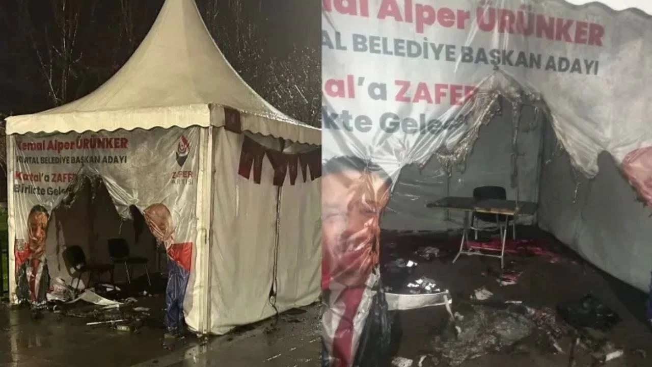 Kartal'da Zafer Partisi'nin �ad�r�n�n yak�lmas�na ili�kin 1 ki�i g�zalt�na al�nd�