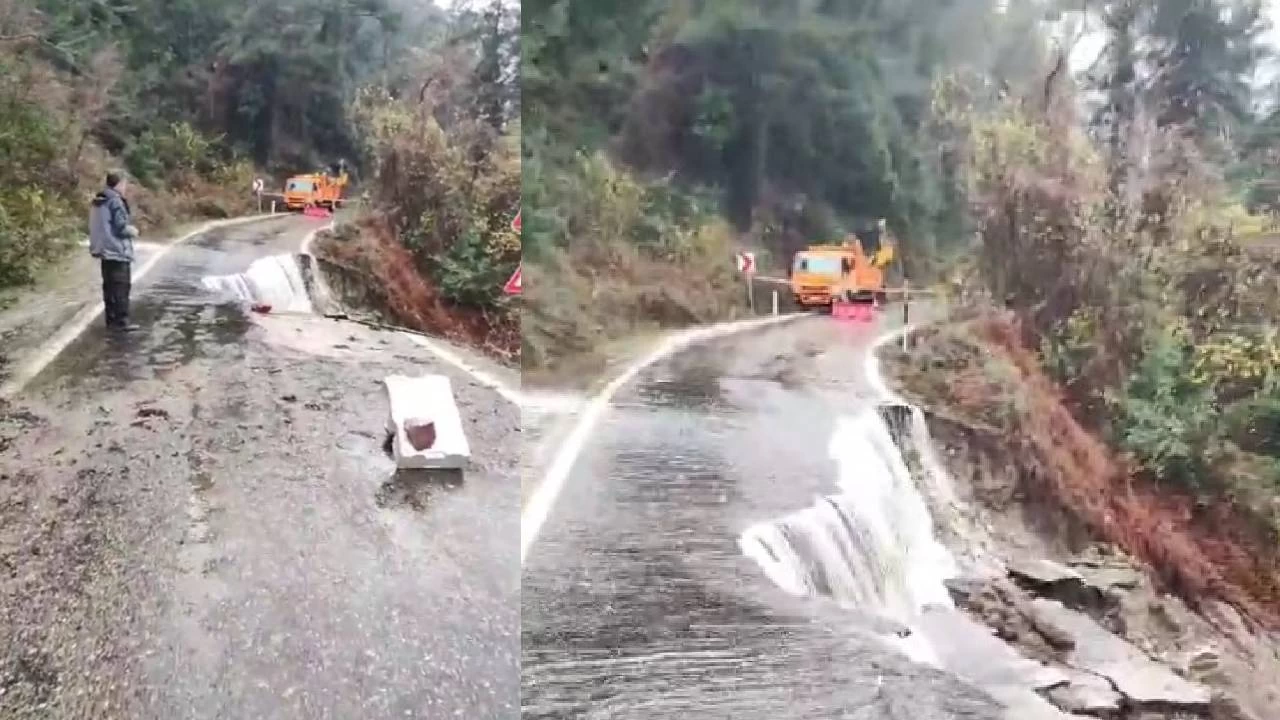 Kastamonu'da heyelan sebebiyle iki ilçenin bağlantısı kesildi