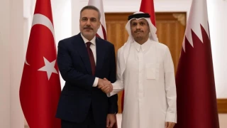 Katar D��i�leri Bakan� Al Sani, Bakan Fidan ile ortak bas�n toplant�s�nda konu�tu: "��z�m i�in tek yol diplomasiden ge�iyor"