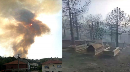 Kütahya'daki orman yangınına müdahale 3 saattir sürüyor