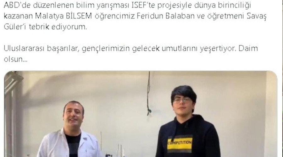 Malatya, Dünya birincisi genciyle gurur duyuyor