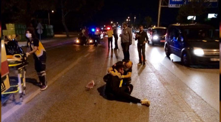 Motosikletli kadın ölümden döndü