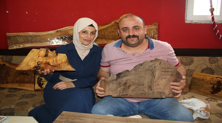 Ordu'da, Sanatkar polisimiz eserleriyle hayran bırakıyor