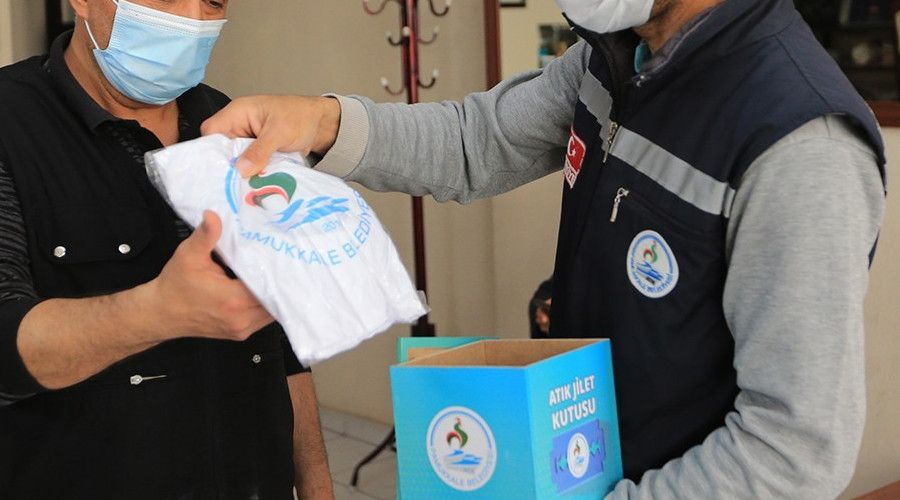 Pamukkale'de atık jiletler geri dönüşüm için toplanıyor
