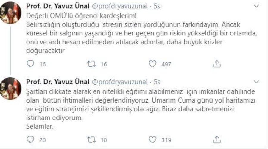 Rektör Ünal soruları yanıtladı