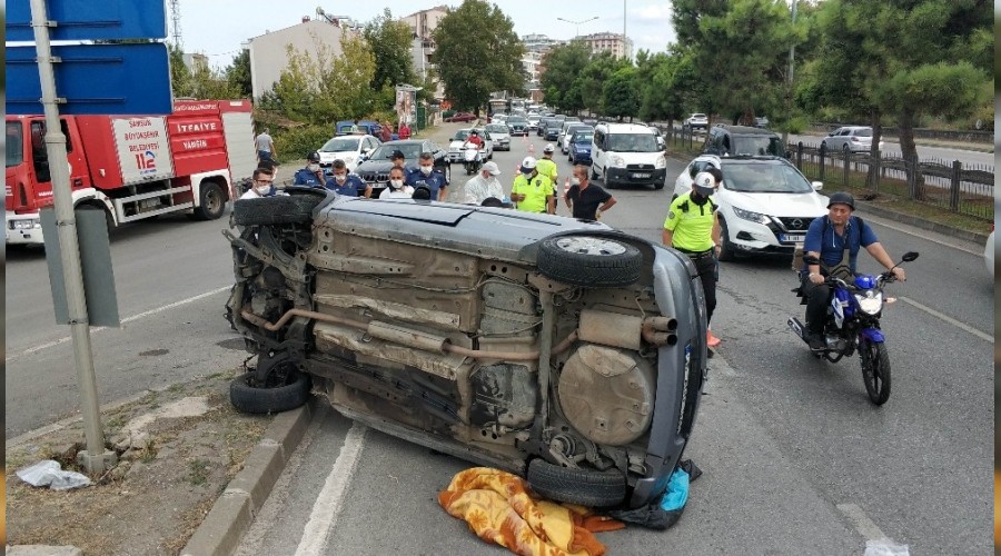 Samsun'da otomobil takla attı: 2'si ağır 4 yaralı