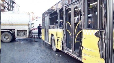 Su tankeriyle halk otobüsü çarpıştı