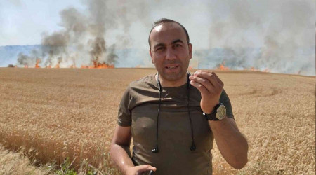 Tekirdağ'da 300 dönüm buğday tarlası yandı