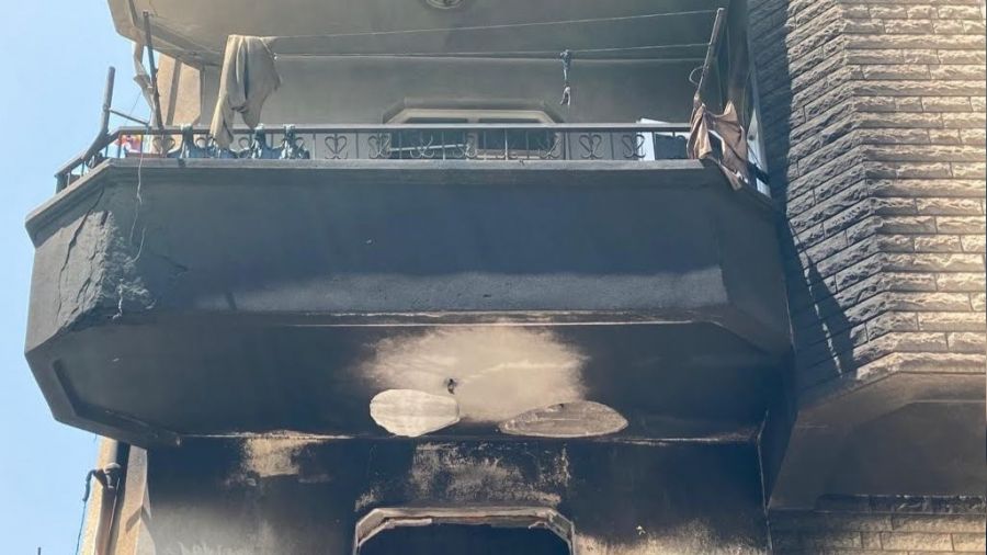 Televizyon patlad�, daire yand�