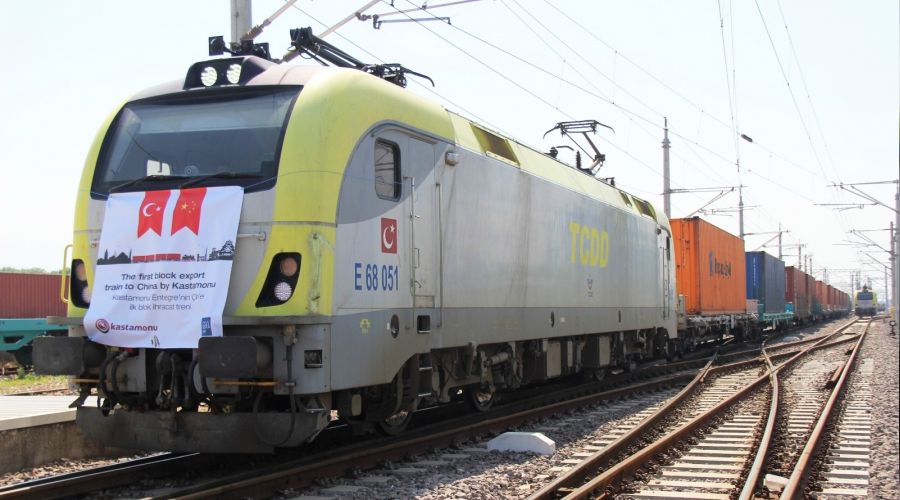 41 vagonlu 2 ihracat treni Kocaeli'den yola ��kt�