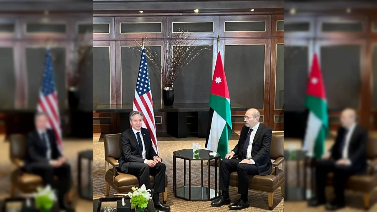 ABD D��i�leri Bakan� Blinken, Kral Abdullah ile bir araya geldi