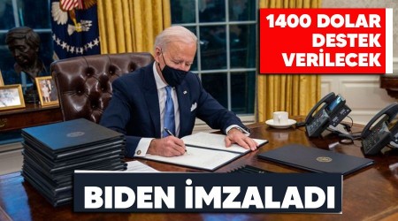 Biden imzaladı, yıllık kazancı 75 bin dolardan az olanlara 1400 dolar verilecek