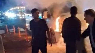 Diyarbakır'da yolcu minibüsünde korkutan yangın