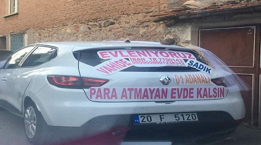 Evlenecek çiftlerde IBAN veriyor