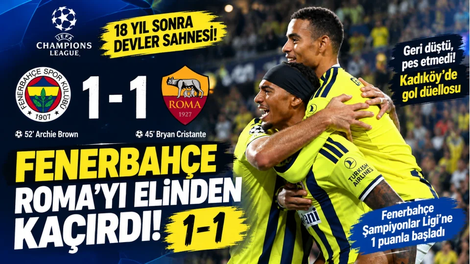 Fenerbah�e, �ampiyonlar Ligi'ne puan ile ba�lad�