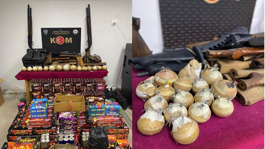�zmir'de yasa d��� silah imalathanesine polis bask�n�