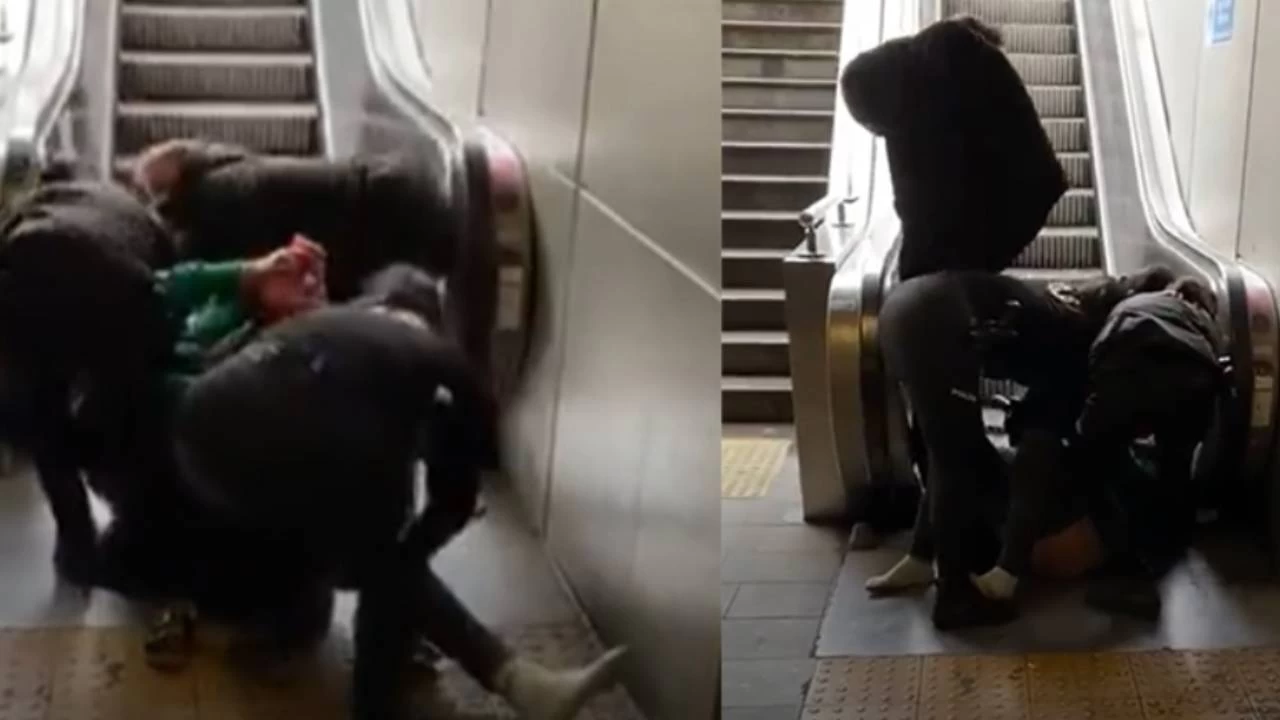 Oturma izni biten Kenyalı kadın, metro istasyonunda soyunarak polise direndi