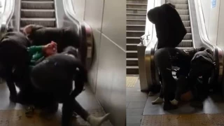 Oturma izni biten Kenyalı kadın, metro istasyonunda soyunarak polise direndi