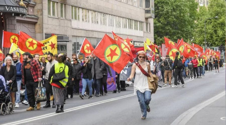 PKK taraftarları İsveç'te eylem yaptı