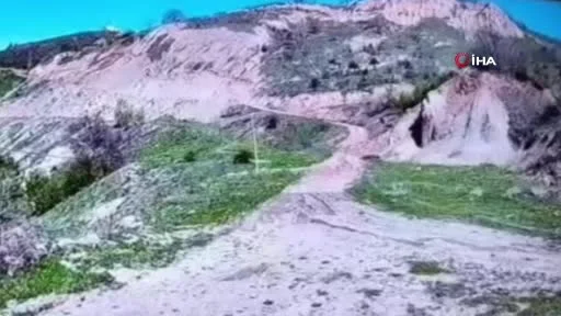 Tokat'ta heyelan g�venlik kameras�na yans�d�