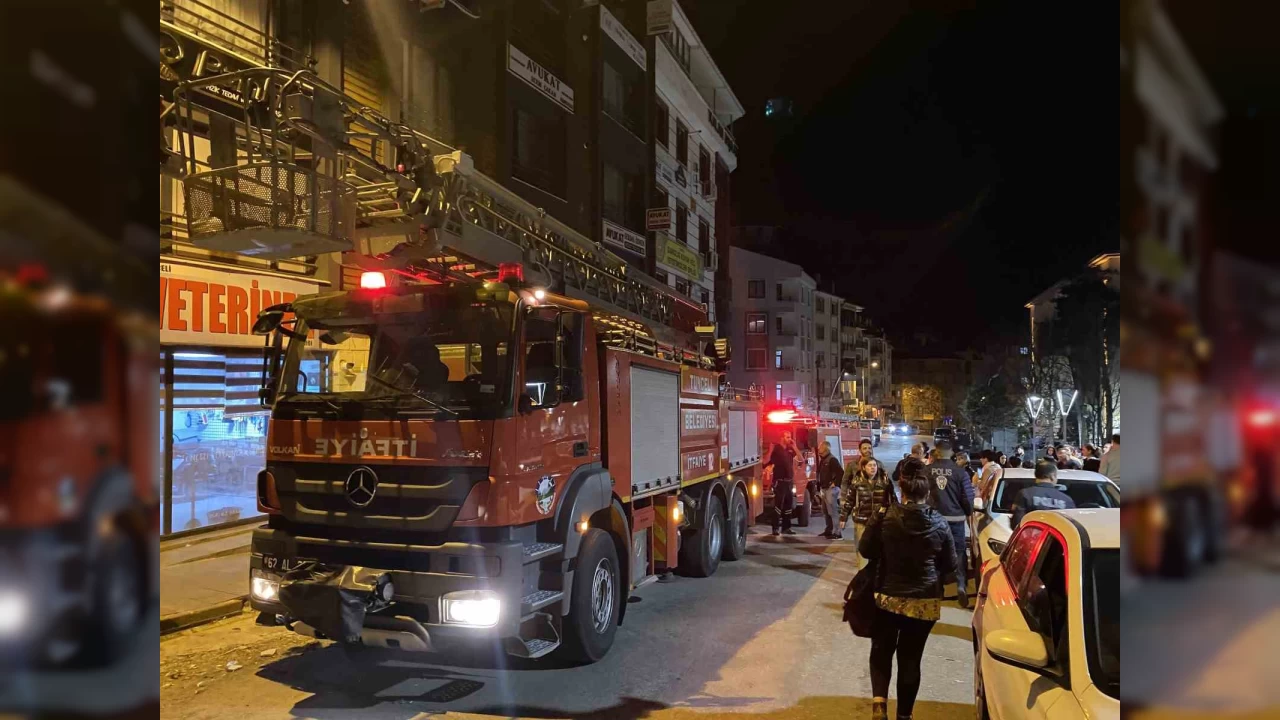 Tunceli'de bina bo�lu�unda yang�n