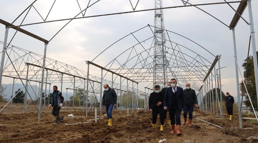 Üniversite uygulama arazisinde seralar kuruluyor