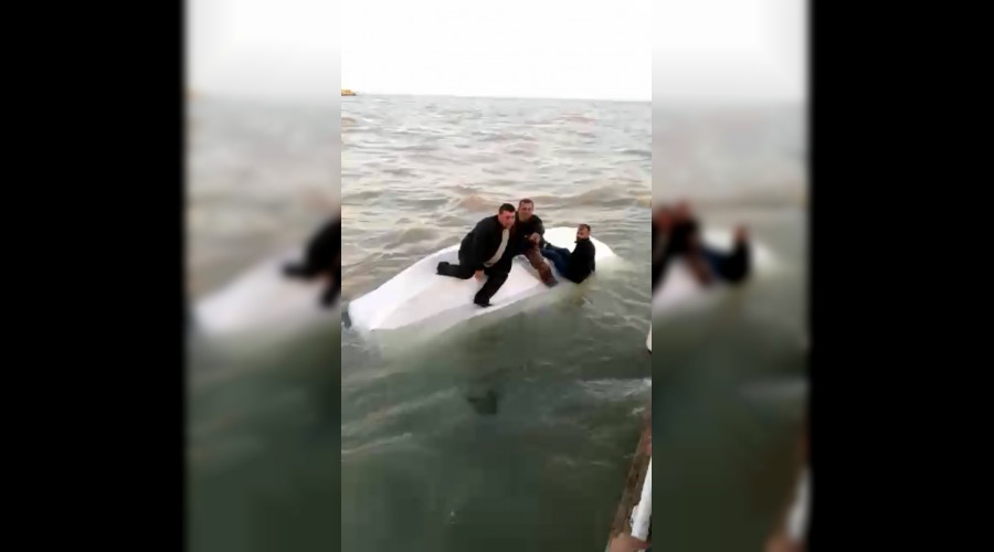 Alabora olan teknede can pazar� 