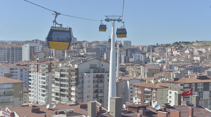 Başkentte teleferik hattında bakım çalışması