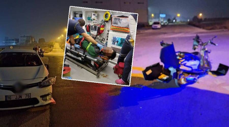 Bursa'da otomobil motosiklete çarptı: 2 ağır yaralı