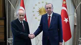 Cumhurbakan Erdoan, MHP Genel Bakan Baheli ile bir araya geldi