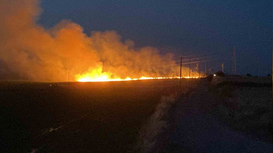 Edirne'de buğday tarlasında yangın