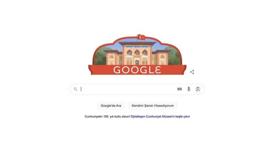 Google'dan Cumhuriyetin 100. yılına özel "doodle"