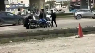 Hatay'da motosiklet s�r�c�s�ne meydan daya��