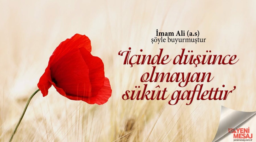 ‘İçinde düşünce olmayan sükût gaflettir’