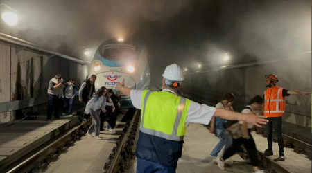 İlk defa hızlı tren yangın tatbikatı yapıldı