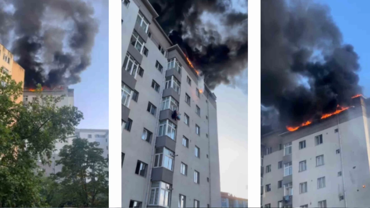 Ka��thane'de 13 katl� binada korkutan yang�n