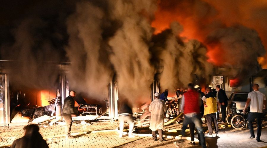 Kuzey Makedonya'da Covid-19 hastalar�n�n kald��� hastanede yang�n