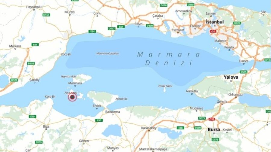 Marmara Denizi'nde 4,1 büyüklüğünde deprem