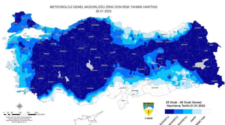 Meteorolojiden çiftçilere zirai don uyarısı