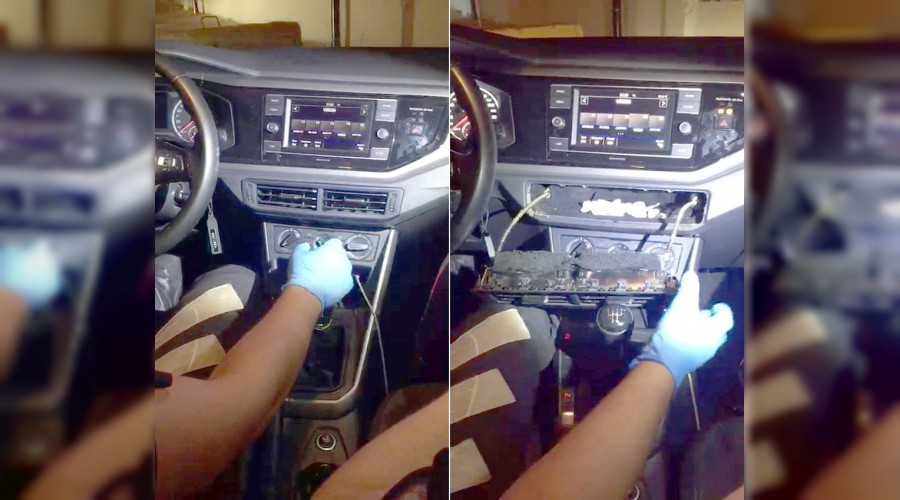 Otomobildeki düzenek polisi bile şaşırttı
