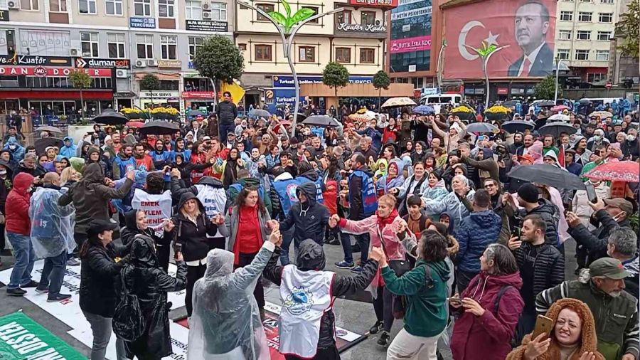 Rize'de emekçiler meydanda
