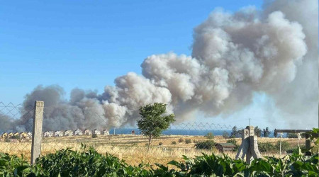 Silivri'de buday tarlas alev alev yand