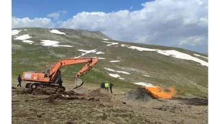 Sivas'ta doalgaz boru hattnda yangn