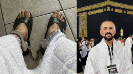 Umrede 'Filistin' dediği için ayaklarından kelepçelenerek gözaltına alınan imam serbest bırakıldı